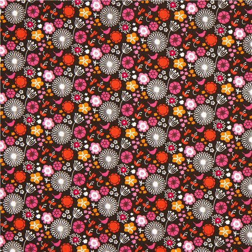 cute florets fabric with birds de Michael Miller 2