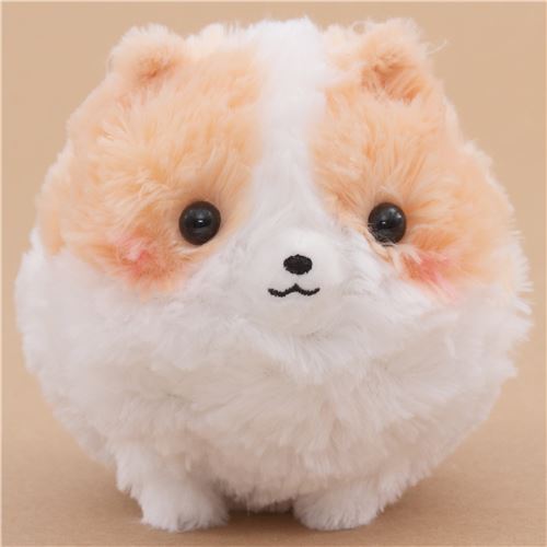 fluffy white dog toy