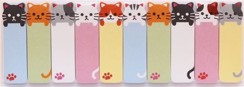 cute funny colorful cat slim bookmark stickers sticky