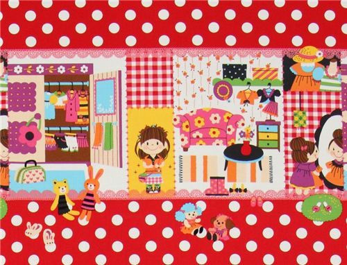 cute girls Kokka Japanese Fabric polka dots 2