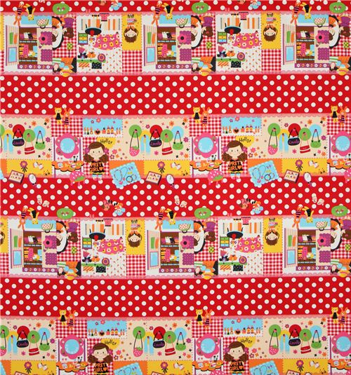 cute girls Kokka Japanese Fabric polka dots 3