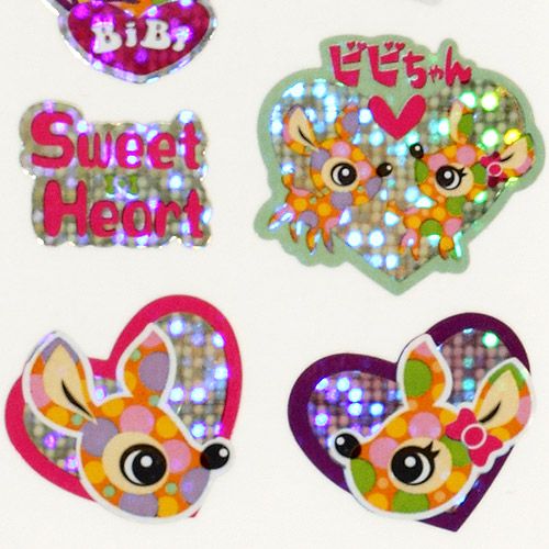 cute glitter deer sticker with rainbow hearts modeS4u