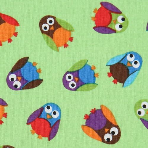 cute green owls fabric What a Hoot USA designer 1
