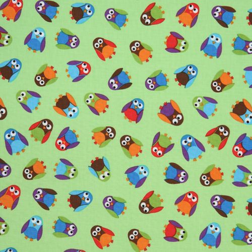 cute green owls fabric What a Hoot USA designer 2