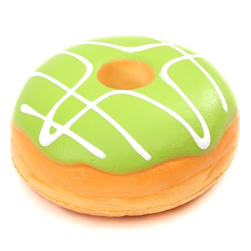 cute green white icing donut bun squishy