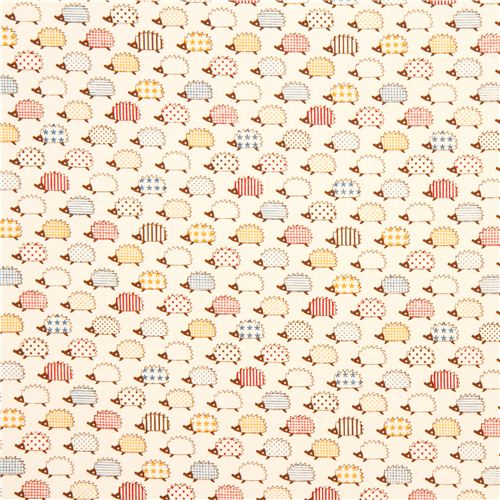 cute hedgehog animal oxford fabric by Kokka from Japan 2