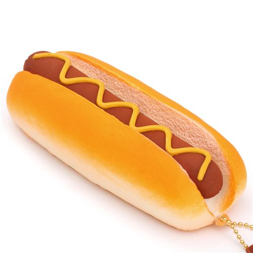 cute hot dog with mustard food squishy  charm kawaii Cafe  