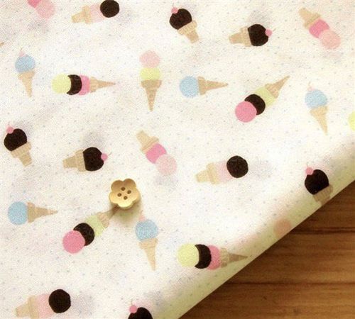 cute ice cream fabric with ice-cream cones 0.5m 1
