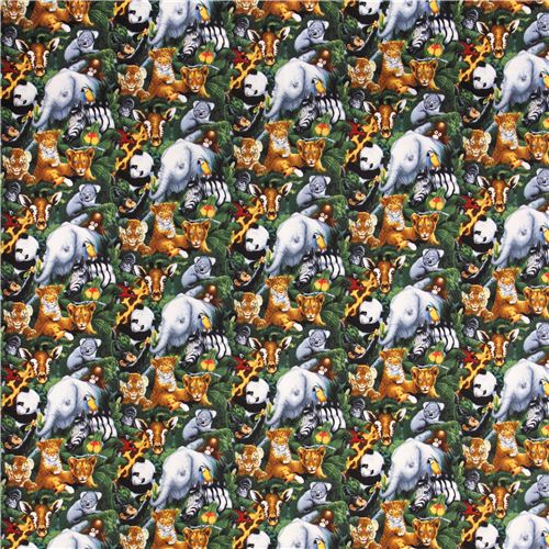 cute jungle animal baby fabric Art Licensing  2