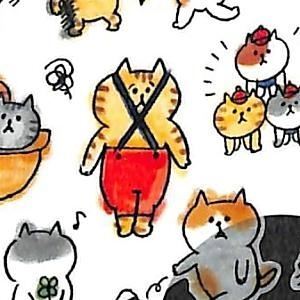 cute kawaii cat animal eating jumping stickers by Mind Wave - modeS4u