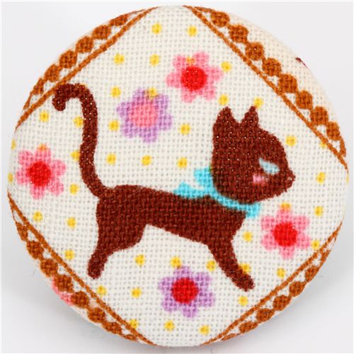 cute kitty Cosmo button fabric button Japan 1