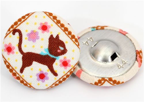 cute kitty Cosmo button fabric button Japan 2