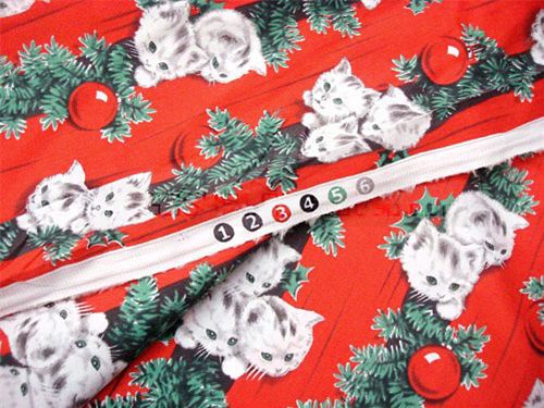cute kitty christmas fabric pine branches 0.5m 3