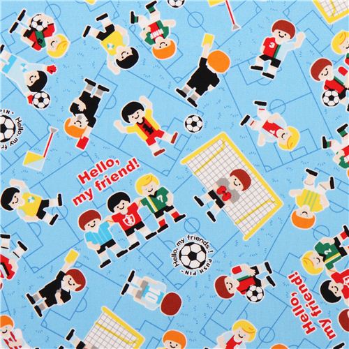 tessuto celeste calciatori oxford Kokka