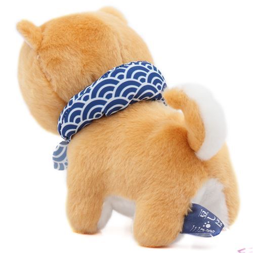 cute light brown dog blue white scarf Mameshiba San Kyodai plush toy