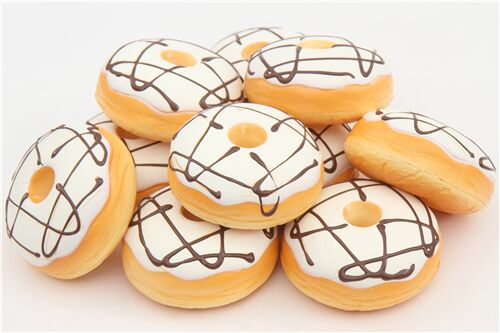 squishy ciambella decorazioni bianco panna marroni 5