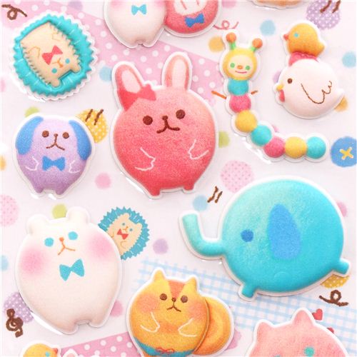colorful lollipop animal sponge stickers from Japan - Animal Stickers ...