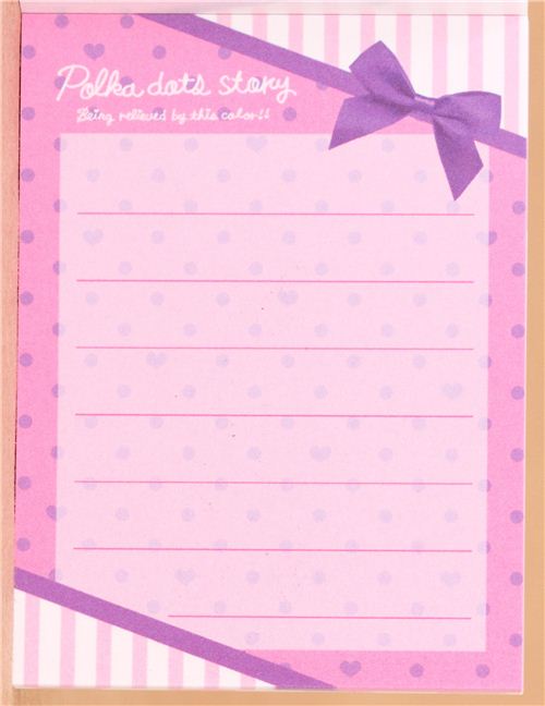cute mini Memo Pad pink polka dots stripes Memo Pads Stationery
