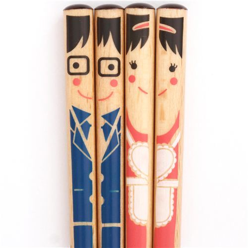 cute mum and dad parents couple chopsticks from Japan 0