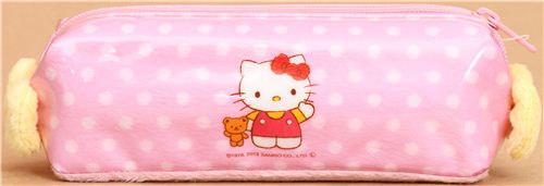 kawaii pink Hello Kitty pencil case with plush bow - Pencil Cases ...