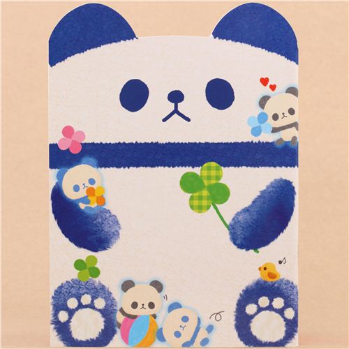 cute panda bear clover animal shape drawing book - Memo 