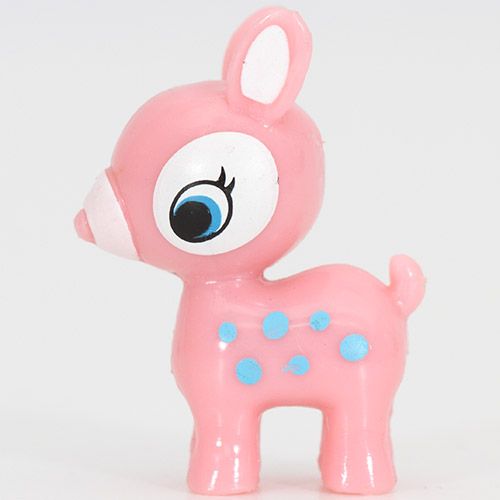 cute pink Bambi deer miniature figure kawaii - Figurines
