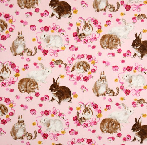 cute rosa Easter bunny fabric flowers chipmunks 2