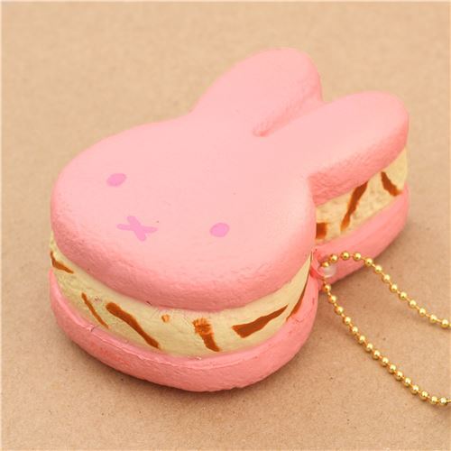 Japan Miffy Rabbit Macaron Keychain Squishy Soft Stress Relief Toy Kawaii  Rare