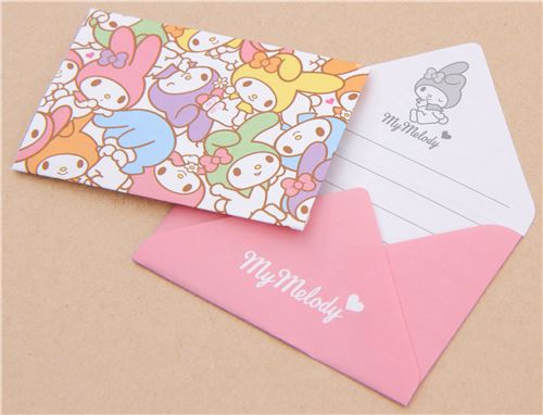 cute pink colorful my melody mini letter set envelope from japan