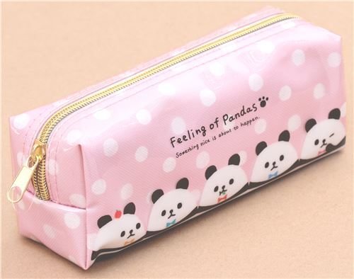 cute pink funny panda white dot pencil case from Japan - modeS4u