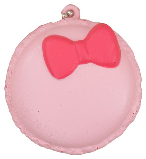 cute pink macaron with hot pink bow squishy charm kawaii 3