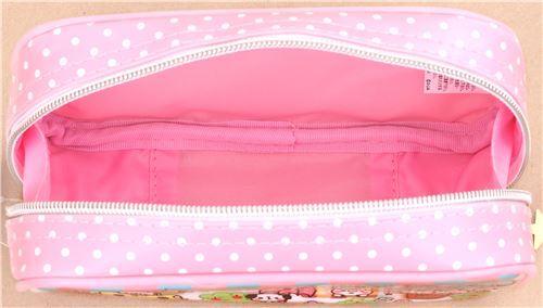 cute pink white dot funny animal window hot air balloon pencil case ...