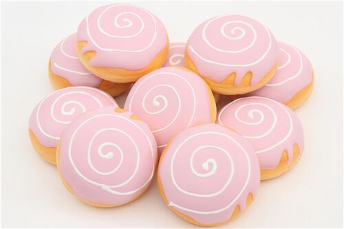 squishy ciambella decorazioni rosa bianche 5