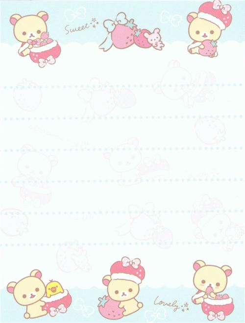 cute pink Korilakkuma strawberry heart mini Note Pad San-X - modeS4u