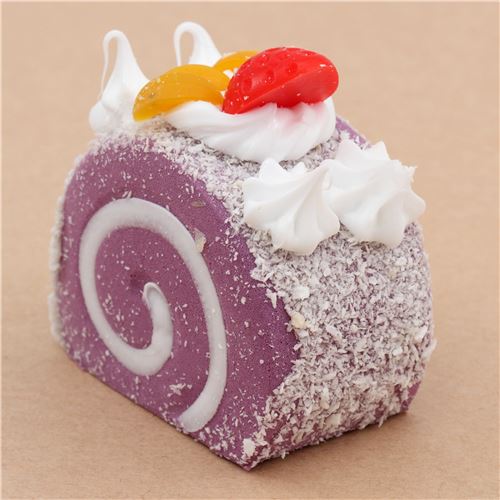 cute purple roll cake with magnet squishy kawaii - modeS4u