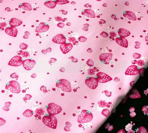 cute rose strawberries fabric kawaii 0.5m 1