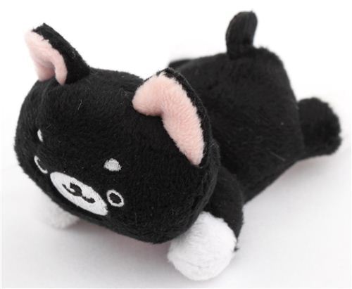 cute small black Iiwaken Kurosuke dog plush toy with collar - modeS4u