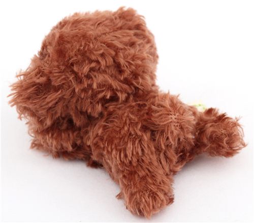 cute small brown Iiwaken Poodle dog plush toy with collar - modeS4u