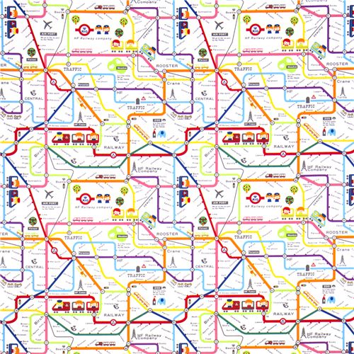 cute subway map children fabric by Kokka Japan 2