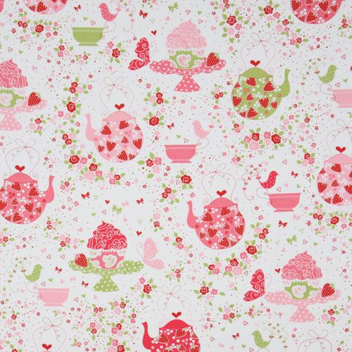 cute white Michael Miller fabric Strawberry Tea Party 3