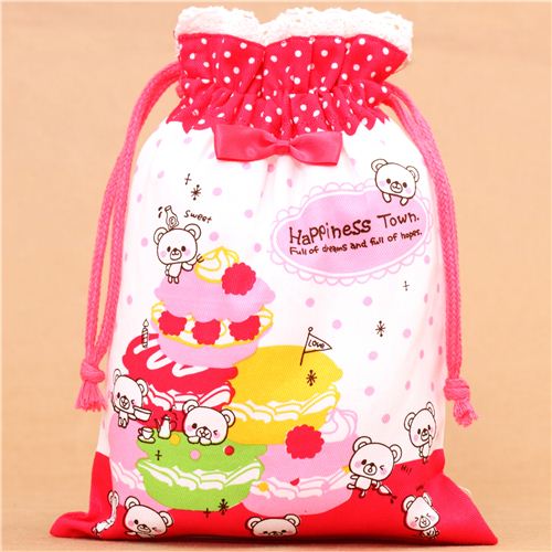 cute white bear macaron bento pouch lunch bag Japan modeS4u
