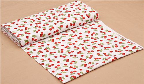 cute white cherry fabric Kiss the Cook by Robert Kaufman 3