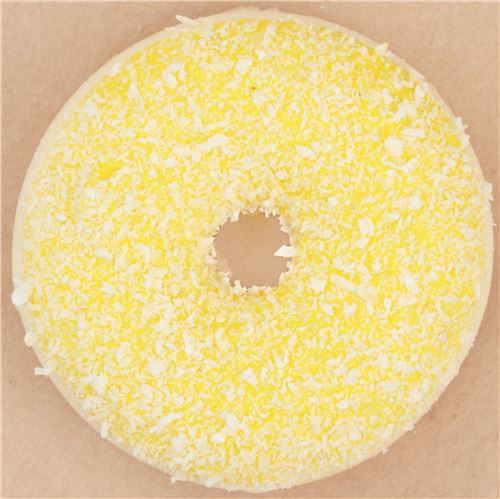 cute white flake yellow icing donut with magnet squishy kawaii - modeS4u