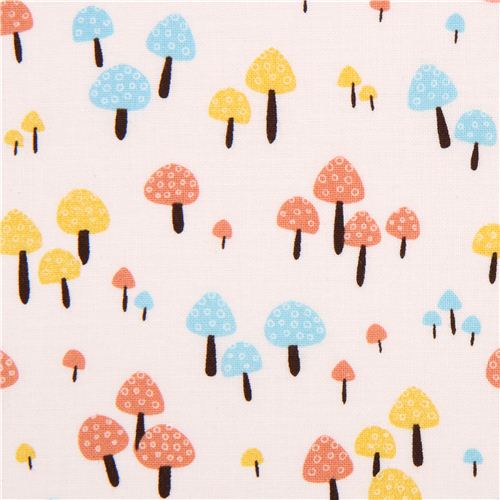 cute white mushroom fabric by Timeless Treasures Mushroom Fabric