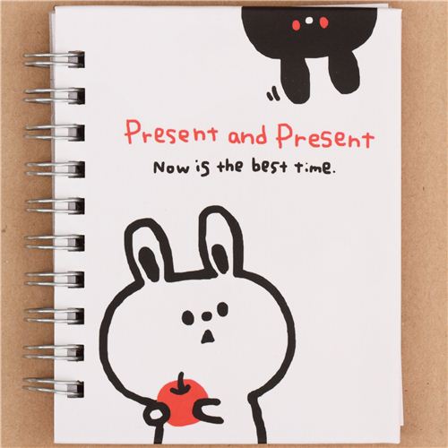 cute white rabbit ring binder notebook by QLia modeS4u