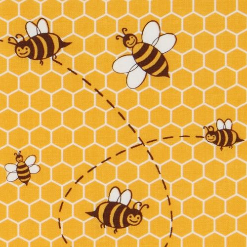 Joli Tissu Michael Miller Jaune Honey Bee Motif Abeille Fabric By ...