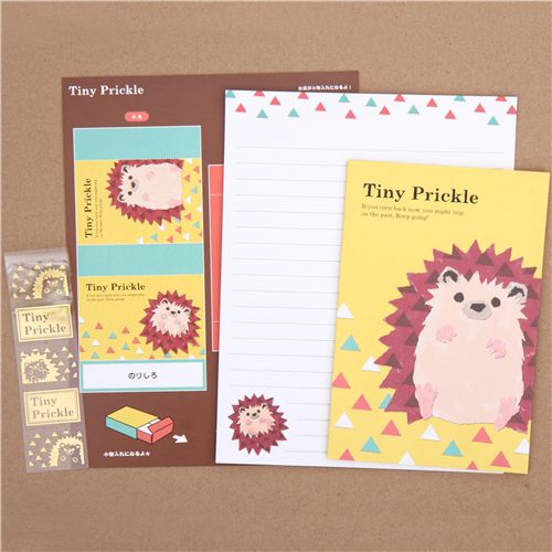 cute yellow hedgehog triangle Letter Set Letter Sets Stationery Kawaii Shop modeS4u