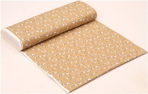 dark beige structured bird turtle fabric by Cosmo from Japan 3