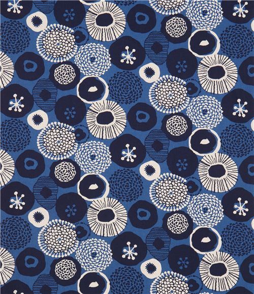 Flowerfield blue 19,90 Eur/Meter Japanese Fabrics Cotton Linen Canvas By the Meter Flowers Tulips Nordic Flower 50 cm x 110 cm Petit Joli