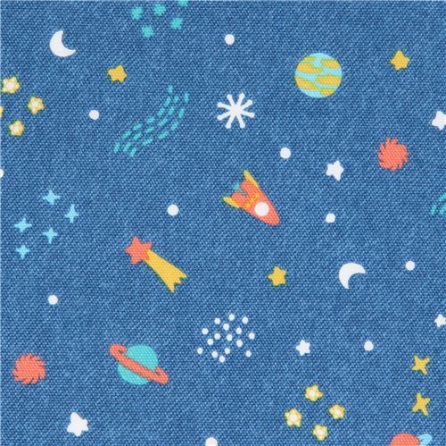 dark blue Kokka oxford space fabric Fabric